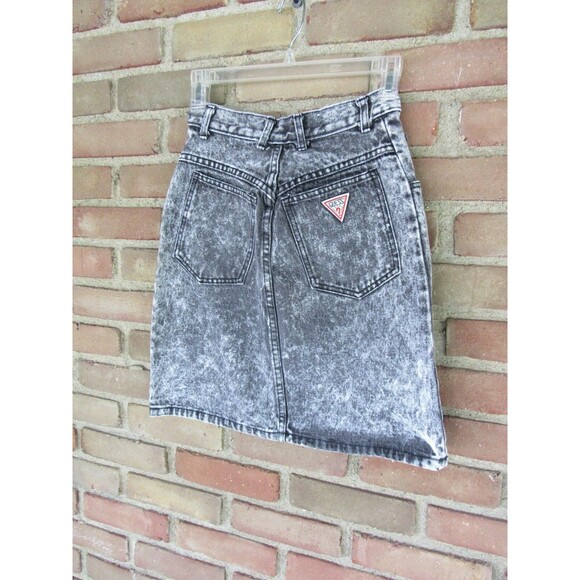 GEORGES MARCIANO for GUESS? Acid Wash Denim Skirt Size 27 Retro Vintage Punk - Picture 5 of 11